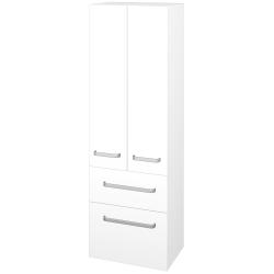 Dřevojas - Vysoká skříň DOS SVD2Z2 50 - N01 Bílá lesk / Úchytka T01 / N01 Bílá lesk (209506A)