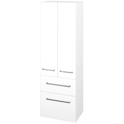 Dřevojas - Vysoká skříň DOS SVD2Z2 50 - N01 Bílá lesk / Úchytka T04 / N01 Bílá lesk (209506E)