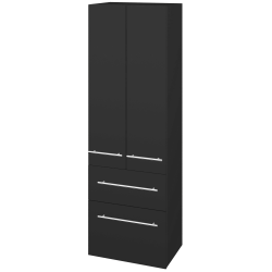 Dřevojas - Vysoká skříň DOS SVD2Z2 50 - N03 Graphite / Úchytka T02 / N03 Graphite (209537B)