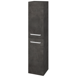 Dřevojas - Vysoká skříň s košem na prádlo DOS SVD2K 35 - D16  Beton tmavý / Úchytka T01 / D16 Beton tmavý / Pravé (210625AP)