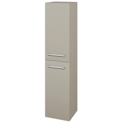 Dřevojas - Vysoká skříň s košem na prádlo DOS SVD2K 35 - L04 Béžová vysoký lesk / Úchytka T03 / L04 Béžová vysoký lesk / Pravé (210663CP)