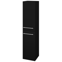Dřevojas - Vysoká skříň s košem na prádlo DOS SVD2K 35 - L17 Černá vysoký lesk / Úchytka T02 / L17 Černá vysoký lesk / Levé (460044B)