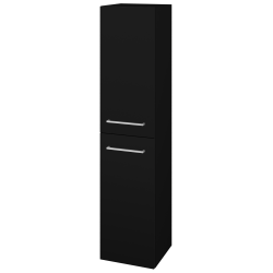 Dřevojas - Vysoká skříň s košem na prádlo DOS SVD2K 35 - L17 Černá vysoký lesk / Úchytka T04 / L17 Černá vysoký lesk / Levé (460044E)
