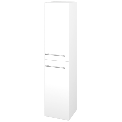 Dřevojas - Vysoká skříň s košem na prádlo DOS SVD2K 35 - N01 Bílá lesk / Úchytka T02 / N01 Bílá lesk / Levé (210885B)
