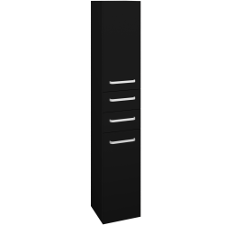 Dřevojas - Vysoká skříň s košem na prádlo DOS SVD2Z2K 35 - L17 Černá vysoký lesk / Úchytka T01 / L17 Černá vysoký lesk / Pravé (459505AP)