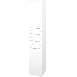 Dřevojas - Vysoká skříň s košem na prádlo DOS SVD2Z2K 35 - N01 Bílá lesk / Úchytka T02 / L01 Bílá vysoký lesk / Levé (356521B)