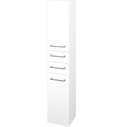 Dřevojas - Vysoká skříň s košem na prádlo DOS SVD2Z2K 35 - N01 Bílá lesk / Úchytka T03 / L01 Bílá vysoký lesk / Levé (356521C)