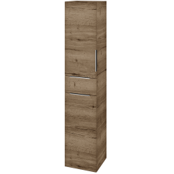 Dřevojas - Vysoká skříň s košem na prádlo DOS SVD2ZK 35 - D21 Tobacco / Úchytka T05 / D21 Tobacco / Levé (355838F)