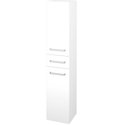 Dřevojas - Vysoká skříň s košem na prádlo DOS SVD2ZK 35 - N01 Bílá lesk / Úchytka T01 / N01 Bílá lesk / Levé (398804A)