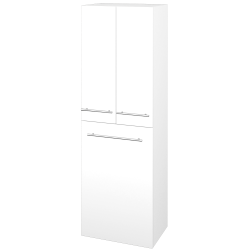 Dřevojas - Vysoká skříň s košem na prádlo DOS SVD3K 50 - M01 Bílá mat / Úchytka T02 / M01 Bílá mat (209650B)