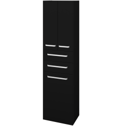 Dřevojas - Vysoká skříň s košem na prádlo DOS SVD3Z2K 50 - M17 Černá mat / Úchytka T01 / M17 Černá mat (458775A)