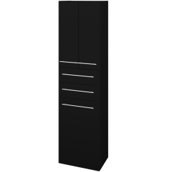 Dřevojas - Vysoká skříň s košem na prádlo DOS SVD3Z2K 50 - M17 Černá mat / Úchytka T02 / M17 Černá mat (458775B)