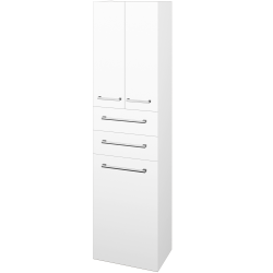 Dřevojas - Vysoká skříň s košem na prádlo DOS SVD3Z2K 50 - N01 Bílá lesk / Úchytka T03 / L01 Bílá vysoký lesk (357481C)