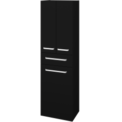Dřevojas - Vysoká skříň s košem na prádlo DOS SVD3ZK 50 - L17 Černá vysoký lesk / Úchytka T01 / L17 Černá vysoký lesk (459321A)