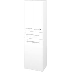 Dřevojas - Vysoká skříň s košem na prádlo DOS SVD3ZK 50 - N01 Bílá lesk / Úchytka T01 / L01 Bílá vysoký lesk (357009A)