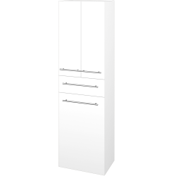 Dřevojas - Vysoká skříň s košem na prádlo DOS SVD3ZK 50 - N01 Bílá lesk / Úchytka T02 / N01 Bílá lesk (405755B)