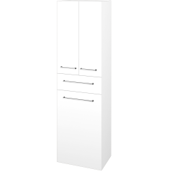 Dřevojas - Vysoká skříň s košem na prádlo DOS SVD3ZK 50 - N01 Bílá lesk / Úchytka T04 / L01 Bílá vysoký lesk (357009E)
