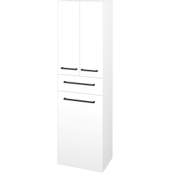 Dřevojas - Vysoká skříň s košem na prádlo DOS SVD3ZK 50 - N01 Bílá lesk / Úchytka T06 / L01 Bílá vysoký lesk (357009H)