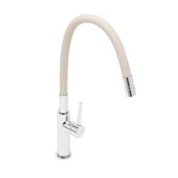 Dřezová baterie SAT se silikonovým ramínkem béžová/chrom SATBSD290BE (SATBSD290BE)