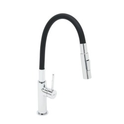Dřezová baterie SAT se silikonovým ramínkem černá/chrom SATBSD290C2F (SATBSD290C2F)
