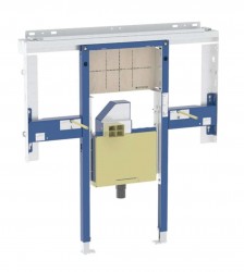 Duofix Předstěnová instalace pro umyvadlo Geberit ONE 90 cm, pro nástěnnou armaturu, podomítkový sifon a prvek Clou, na výšku místnosti (111.082.00.2)