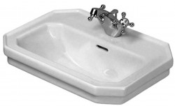 DURAVIT - 1930 Umyvadlo 50x37 cm, s přepadem, s otvorem pro baterii, WonderGliss, bílá (07855000001)