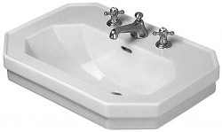 DURAVIT - 1930 Umyvadlo 60x41 cm, s přepadem, 1 otvor pro baterii, WonderGliss, bílá (04386000001)