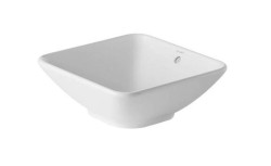 DURAVIT - Bacino Umyvadlo na desku 42x42 cm, s přepadem, bez otvoru pro baterii, DuraShield, bílá (033342AA00)