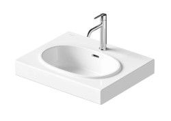 DURAVIT - Balcoon Umyvadlo 60x48 cm, s přepadem, otvor pro baterii, s výpustí, DuraShield, matná bílá (241260AC00)