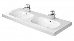 DURAVIT - D-Code Dvojumyvadlo nábytkové 120x49 cm, s přepadem, s otvorem pro baterii, bílá (03481200002)
