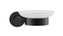 DURAVIT - D-Code Mýdlenka s držákem, pravá, mléčné sklo/matná černá (0099184600)