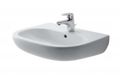 DURAVIT - D-Code Umyvadlo 65x50 cm, s přepadem, s otvorem pro baterii, bílá (23106500002)