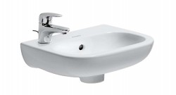 DURAVIT - D-Code Umývátko 36x27 cm, s 1 otvorem pro baterii vlevo, alpská bílá (07053600092)