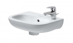 DURAVIT - D-Code Umývátko 36x27 cm, s 1 otvorem pro baterii vpravo, alpská bílá (07053600082)