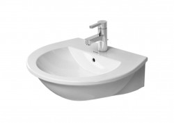 DURAVIT - Darling New Umyvadlo 55x48 cm, s 1 otvorem pro baterii, s WonderGliss, alpská bílá (26215500001)