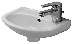 DURAVIT - Duraplus Umývátko Compact s přepadem, 37x27 cm, WonderGliss, bílá (07973500001)
