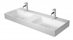 DURAVIT - DuraSquare Dvojumyvadlo nábytkové 120x47 cm, bez přepadu, 2 otvory pro baterie, DuraCeram, bílá (2353120071)