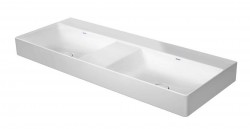 DURAVIT - DuraSquare Dvojumyvadlo nábytkové 120x47 cm, bez přepadu, bez otvoru pro baterii, DuraCeram, WonderGliss, bílá (23531200791)
