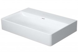 DURAVIT - DuraSquare Umyvadlo 60x40 cm, bez přepadu, bez otvoru pro baterii, DuraCeram, bílá (2356600070)