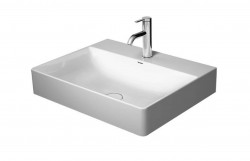 DURAVIT - DuraSquare Umyvadlo 60x47 cm, bez přepadu, s otvorem pro baterii, DuraCeram, bílá (2353600041)