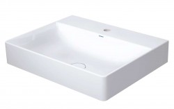 DURAVIT - DuraSquare Umyvadlo  60x47 cm, bez přepadu, s otvorem pro baterii, DuraCeram, bílá (2353600071)
