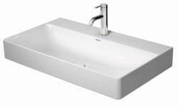DURAVIT - DuraSquare Umyvadlo 80x47 cm, bez přepadu, s otvorem pro baterii, DuraCeram, bílá (2353800041)