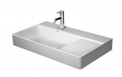 DURAVIT - DuraSquare Umyvadlo 80x47 cm, s 1 otvorem pro baterii vlevo, DuraCeram, alpská bílá (2348800041)