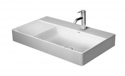 DURAVIT - DuraSquare Umyvadlo nábytkové 80x47 cm, s 1 otvorem pro baterii vpravo, DuraCeram, alpská bílá (2349800071)
