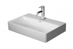 DURAVIT - DuraSquare Umyvadlo nábytkové Compact, 60x40 cm, s 1 otvorem pro baterii, DuraCeram, alpská bílá (2356600071)