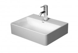 DURAVIT - DuraSquare Umývátko 45x35 cm, bez přepadu, s otvorem pro baterii, DuraCeram, bílá (0732450041)