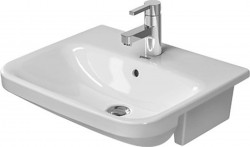 DURAVIT - DuraStyle Umyvadlo nábytkové 55x46 cm, s 1 otvorem pro baterii, s WonderGliss, bílá (03755500001)