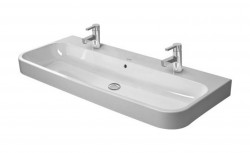 DURAVIT - Happy D.2 Dvojumyvadlo 120x51 cm, s přepadem, 2 otvory pro baterie, bílá (2318120024)
