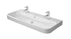 DURAVIT - Happy D.2 Dvojumyvadlo 120x51 cm, s přepadem, 2 otvory pro baterie, bílá (2318120026)