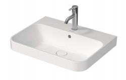 DURAVIT - Happy D.2 Plus Umyvadlo na desku, 60x46 cm, s přepadem, s otvorem pro baterii, WonderGliss, bílá (23606000001)